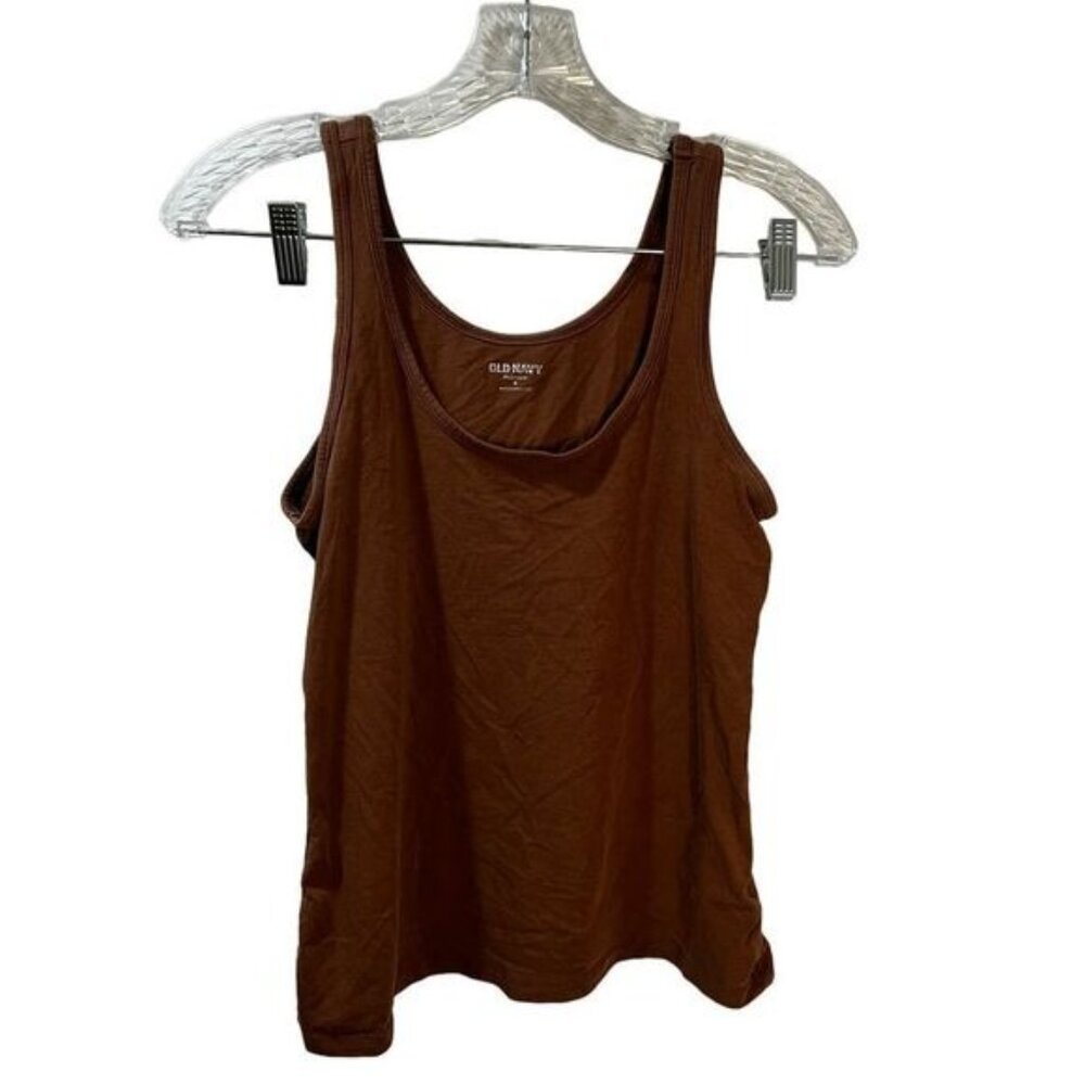 Old Navy Brown Sleeveless Tank Top Size S Cotton Blend Womens Casual Wear